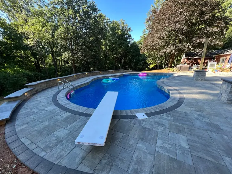 Pool with diving board