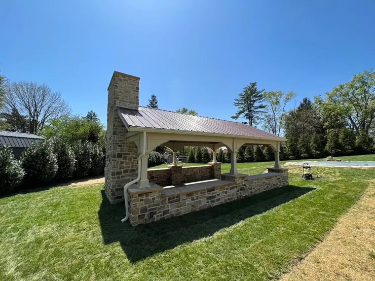 Pavilion with metal roof